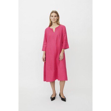 Masai Clothing MaNasya Carmine Linen Dress - Red