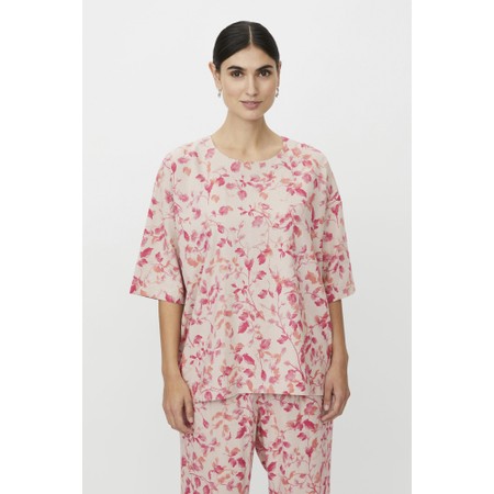 Masai Clothing MaDegana Print Linen Top - Red