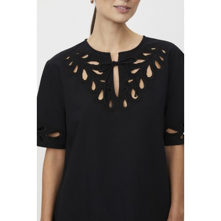 Masai Clothing MaDyselle Embroidered Top - Black