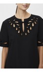 Masai Clothing Black  MaDyselle Embroidered Top  