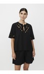 Masai Clothing Black  MaDyselle Embroidered Top  