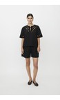 Masai Clothing Black  MaParelle Embroidered Shorts  