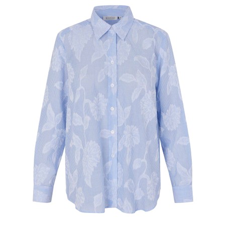 Masai Clothing MaImma Striped Jacquard Shirt - Blue