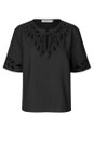 Masai Clothing Black  MaDyselle Embroidered Top  