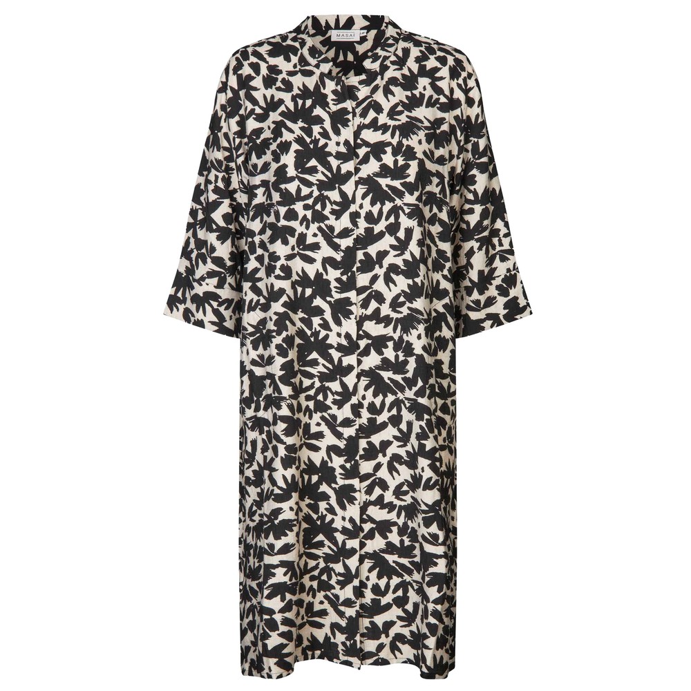 Masai Clothing MaNimes Print Dress Black 