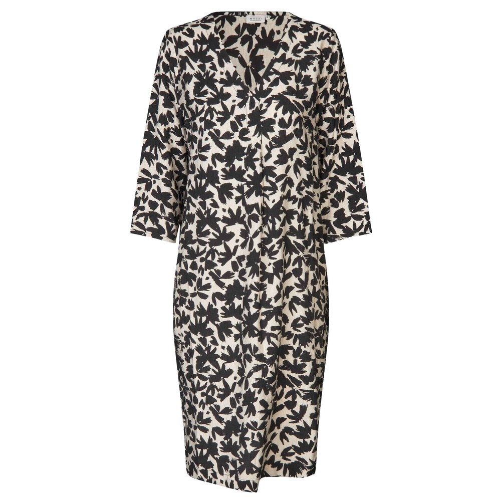 Masai Clothing MaNodetta Print Dress Black 