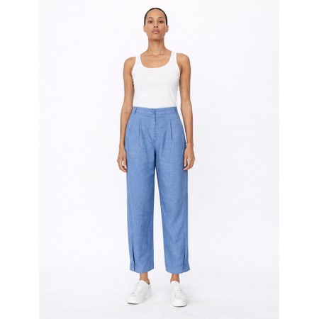 Masai Clothing MaPunna Stonewash Linen Trouser - Blue