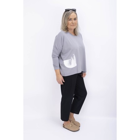Naya Naya Dove And White Placement Print Top - Grey