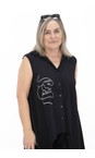 Naya Black  Naya Black Side Panelled Print Top  