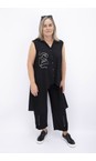 Naya Black  Naya Black Side Panelled Print Top  
