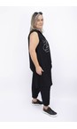Naya Black  Naya Black Side Panelled Print Top  
