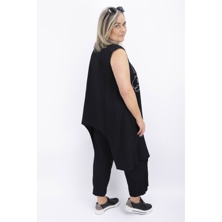 Naya Naya Black Side Panelled Print Top - Black