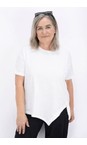 Naya White  Naya Detail Hem White Jersey Top  