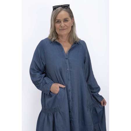 NOEN Embroidered Denim Dress - Blue