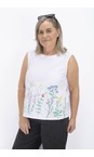 NOEN White 10 Embroidered Sleeveless Top  