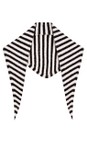 Gemini Label Accessories Black  Triangle Neck Black Stripe Supersoft Wool Scarf  
