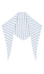 Gemini Label Accessories Blue Triangle Neck Blue Stripe SuperSoft Wool Scarf  