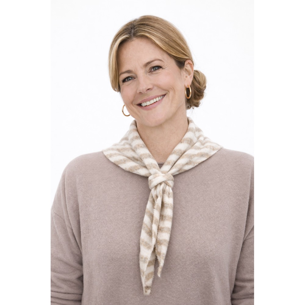 Gemini Label Accessories Triangle Neck Mushroom Stripe SuperSoft Wool Scarf Mushroom