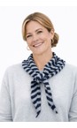 Gemini Label Accessories Navy Triangle Neck Navy Stripe Supersoft Wool Scarf  