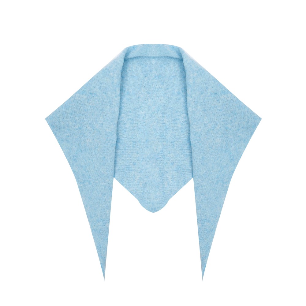 Gemini Label Accessories Triangle Neck Blue Plain Supersoft Wool Scarf Blue