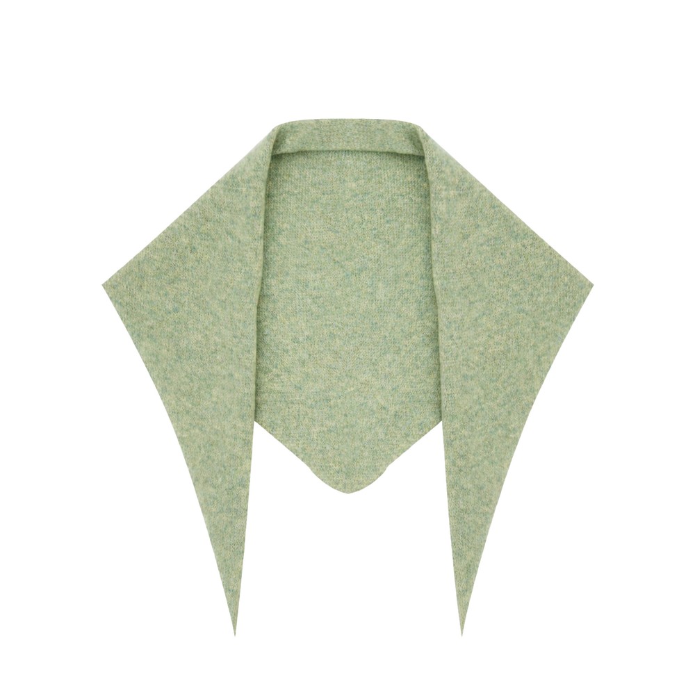 Gemini Label Accessories Triangle Neck Green Plain Supersoft Wool Scarf Green