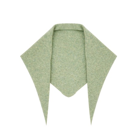 Gemini Label Accessories Triangle Neck Green Plain Supersoft Wool Scarf - Green