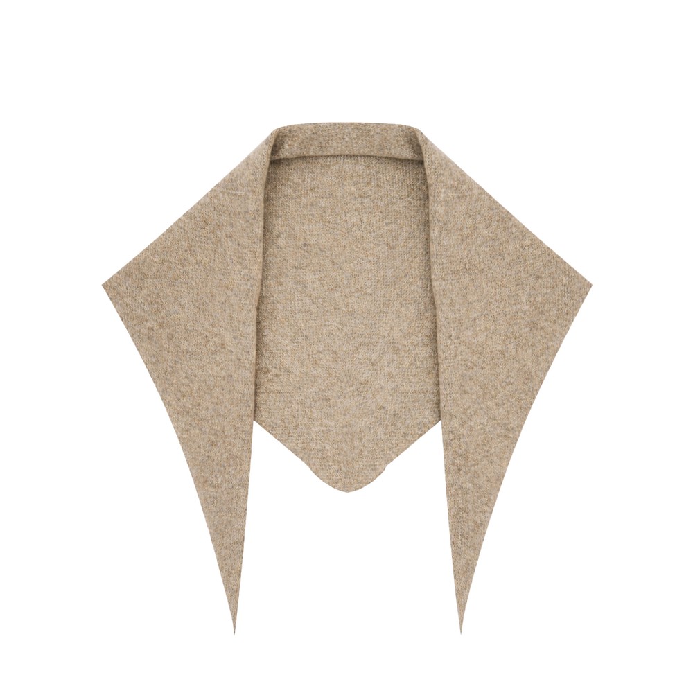 Gemini Label Accessories Triangle Neck Mushroom Plain Supersoft Wool Scarf Mushroom