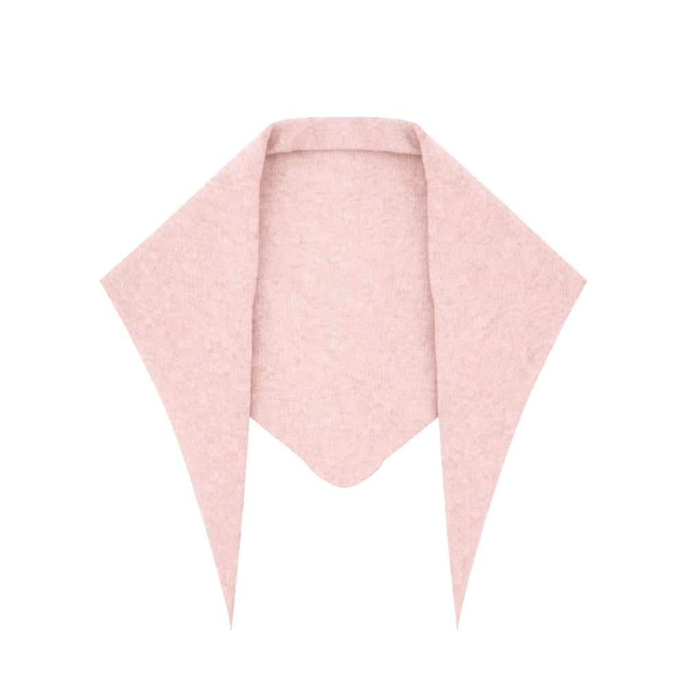 Gemini Label Accessories Triangle Neck Pink Plain Supersoft Wool Scarf Pink