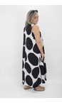 Tirelli Black / White Spot Black And White Inverted Pleat Poplin Dress  