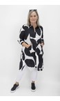 Tirelli Black / White Spot Black And White Handkerchief Hem Print Shirt  