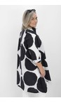 Tirelli Black / White Spot Black And White Handkerchief Hem Print Shirt  