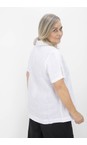 Tirelli White  White Shawl Collar Pleat Woven Top  