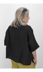 Tirelli Black  Black Seam Detail Boxy Linen Shirt  