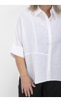 Tirelli White  White Seam Detail Boxy Linen Shirt  