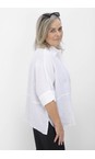 Tirelli White  White Seam Detail Boxy Linen Shirt  
