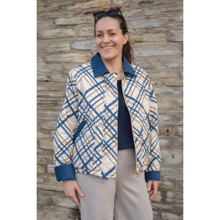 Masai Clothing MaTovion Quilted Print Coat - Blue