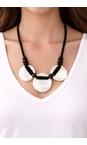 Naya Black / Off White Naya Shell Disc Necklace  