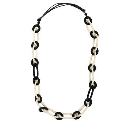 Naya Naya Two Tone Loop Necklace - Black