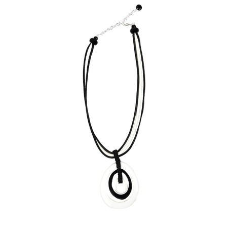 Naya Naya Two Tone Circle Necklace - Black