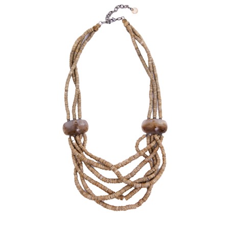 Naya Naya Multi String Bead Necklace - Grey