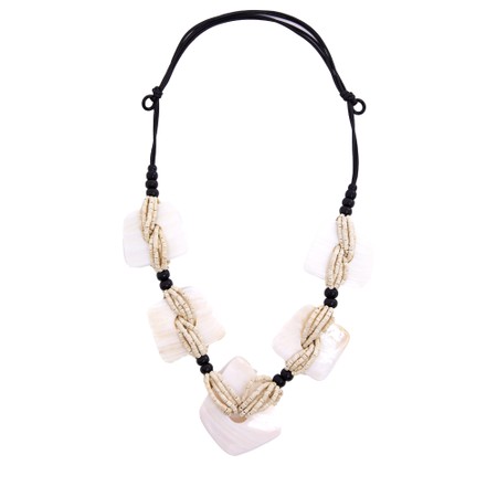 Naya Naya Angle Square Shell Necklace - Multicoloured