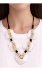 Naya Black / Stone Naya Angle Square Shell Necklace  
