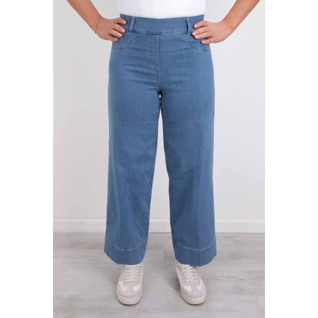 Robell Debby 09 Light Denim Crop Wide Leg Jean - Blue