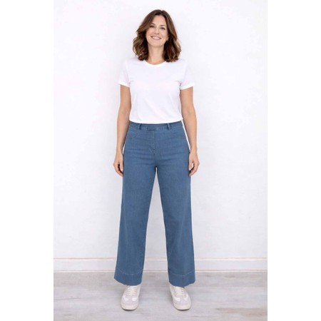 Robell Debby 09 Light Denim Crop Wide Leg Jean - Blue