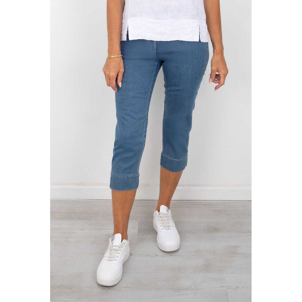 Robell Marie 07 Light Denim Powerstretch Cropped Jean Light Denim