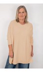 Amazing Woman Latte Cassi X Latte Round Neck Front Seam Knit  