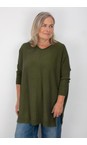 Amazing Woman Musch Olive  Cassi X Musch Olive Round Neck Front Seam Knit  