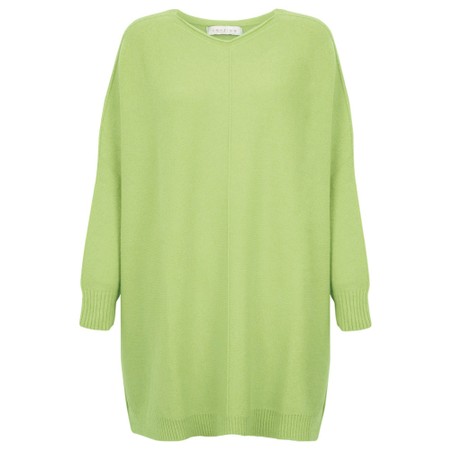 Amazing Woman Cassi X Summer Lime Round Neck Front Seam Knit - Green