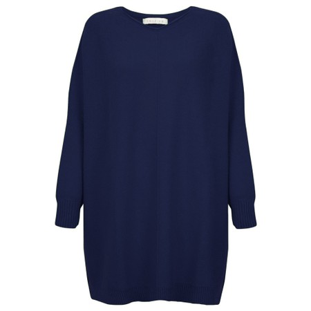 Amazing Woman Cassi X French Navy Round Neck Front Seam Knit - Blue