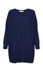 Amazing Woman French Navy Cassi X French Navy Round Neck Front Seam Knit  